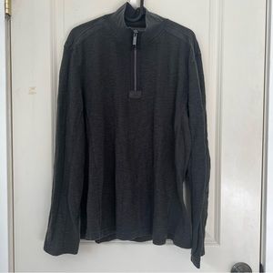 Grey Calvin Klein Jeans Knit Cotton Quarter Zip Sweater Jacket